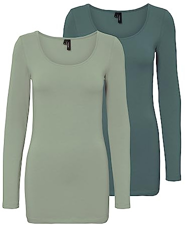 VERO MODA kvinnlig topp VMMAXI T-shirt, Grön (1 x ökensage/1 x balsam grön), XL