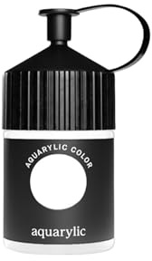 Aquarylic Color Künstlerfarbe - Hochpigmentiert, Lichtecht & Flüssig-Sämige Konsistenz Color - 120ml Flasche, Titanweiß