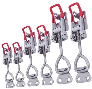 Housoutil 6pièces Pince à Bascule Verticale Loquet à Bascule Métallique Pince à Loquet Réglable Pour Armoires Boîtes Outils Manuels