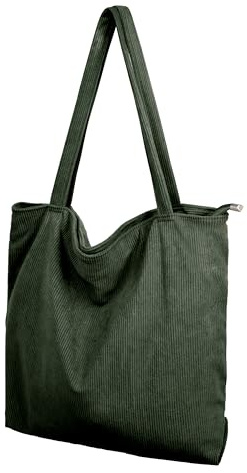TeeYee Cord Tasche Damen Umhängetasche Tote Bag Kord Damen Shopper | Handtasche mit Reißverschluss,Schultertaschen,Große Kapazität Henkeltasche,für Arbeit Büro Reisen