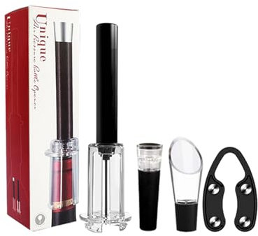 Set de regalo para abridor de vino | Juego de 4 abridores de botellas de vino a presión de aire | Abridor de vino práctico | Set de regalo con abridor de botellas de vino, accesorios para no