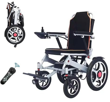 Foldable Electric Wheelchair Folding Power Chair Mobility Chair 20 ah Battery 6 KMPH 250W Motor Remote Controlled