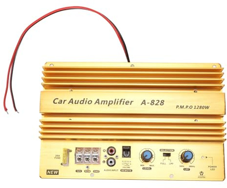 Carte Amplificateur Voiture, 1280 W Haute Puissance Active 12 V, Amplificateur Audio Ultra Fin en Alliage