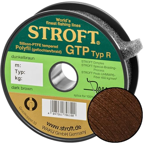 STROFT GTP Typ R Geflochtene Angelschnur 150m Dunkelbraun R3-0,200mm-7kg