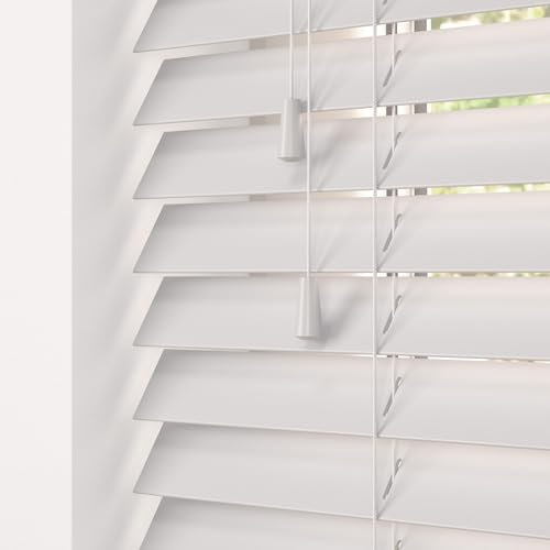 Hand Made To Measure FAUX WOOD Venetian Blinds - British Made - by HOMESMART BLINDS (Light Grey)
