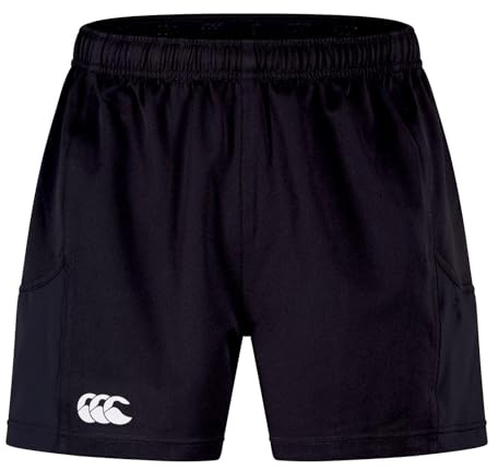 Canterbury Men's Advantage Rugby Shorts 2.0 | Elasticated Waist | CCC Logo Gym Shorts, Black, L