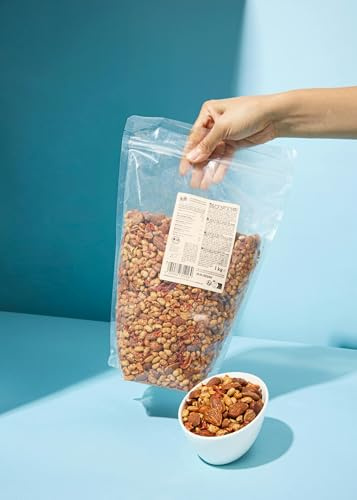 KoRo - Bio Proteinmix mit Tomatenflocken 1 kg - Geröstete und gewürzte Sojabohnen und Mandeln - Hoher Proteingehalt - Vegan