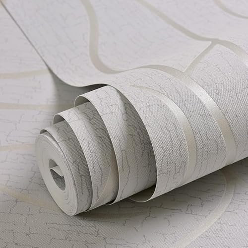BITHAI Tapete Vliestapete Modern Minimalistisch Tapeten mit 3D Streifen Muster Silber Leicht Glänzend - Streifentapete Wanddekoration in Wohnzimmer Schlafzimmer küche Flur 0,53m x 9,5m (6003)