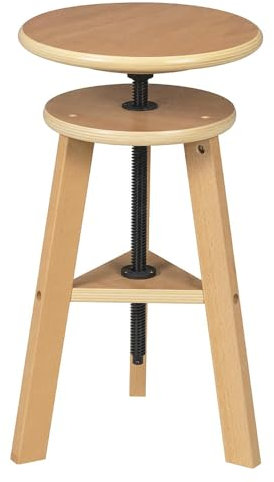 Paintersisters Höhenverstellbarer Malhocker aus Buchenholz – Ideal für Künstler, Küche, Büro, Atelier, Zeichenhocker, Künstlerhocker, Barhocker