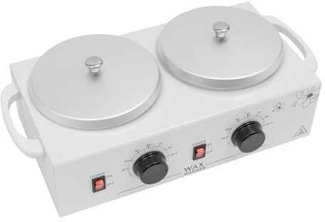 LUNICASHA Waxing Set Doppeltopf Wax Maschine Wachs Haarentfernung Wachswärmer Wachsmaschine für Wellness-Salon Warmwachsgerät für Professionelle und Hause 200W 0~100℃ Weiß