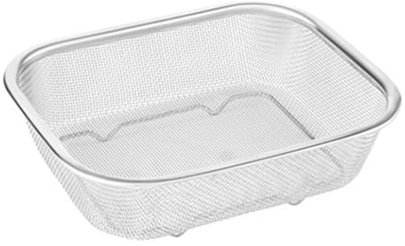 Panier À Tamis En Acier Inoxydable, Passoire Cuisine Tamis Rectangulaire Avec Des Jambes Filtre À Huile À Mailles Fines, Panier À Frites Carré, Panier À Égouttoir À Mailles Rectangulaires Pour Fruits