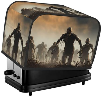 Abdeckung für viele Zombie-Toaster, 2 Scheiben, für kleine Geräte, mit Taschen, Toaster-Staubschutz mit Griff oben, waschbar, universelle Brotbackmaschinen-Abdeckung für Küche