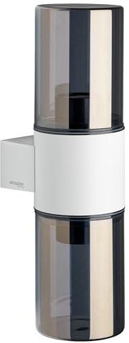 Oktaplex Puno Dos Aluminium Wandleuchte IP44 Weiß 230V Outdoor Außenlampe | 2x E27 Fassung, Rauchglas Außenbeleuchtung