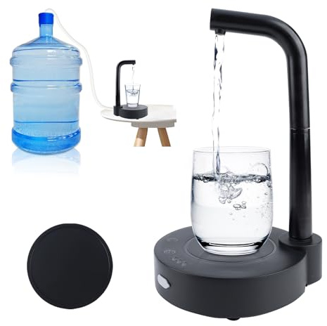 Wasserflaschen Pumpe,Intelligente Desktop Wasserpumpe für 6 Gallonen Flasche,USB Automatische Trinkwasserpumpe mit Rutschfester Matte für Becher,Abnehmbare Elektrischer Wasserspender für Zuhause,Büro