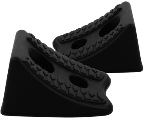PartyKindom 2pcs Wheel Blocker Tire Trailer Chocks Wheel Chocks Anti-slip Wheelchair Ramps Car Ramp Cars Dirt Bike Trailer Wheel Chock Trailer Blocks Car Wheel Stopper Rv Chocks Black Plastic