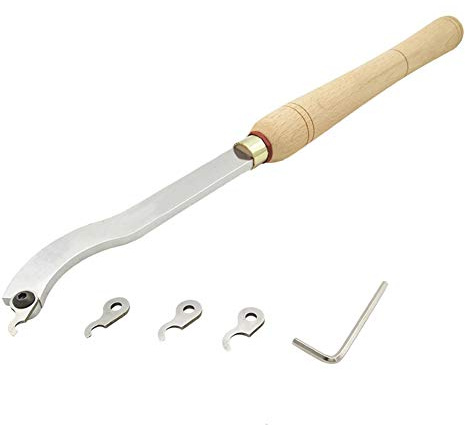 Woodturning Chisel Set with Wooden Handle 4 End Types HSS Lathe Chisel Set for Bracelets Curtain Rings and Wheels