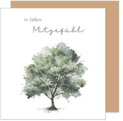 Edition Seidel Premium quadratische Trauerkarte mit Umschlag. Beileidskarte Karte mit Spruch In stiller Trauer Mitgefühl stille Anteilnahme Abschied herzliches Beileid (TQ137 SW025)