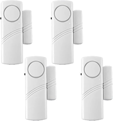 2 Pack Door/Window Alarm Magnetic Wireless Security Door Window Alarm Sensors 90dB Loud Burglar Alarm System for Home Office Garage & Sheds Protection