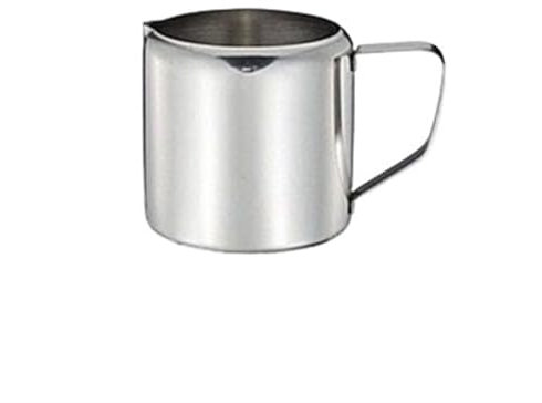 DTACBNEUZ Gravy Boat Mini Pouring Milk Jug Milk Can Heated Pouring Cup Sauce With Handle 304 Stainless Steel Small Milk Cup Boat Saucer(Small)