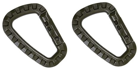 2er Set Kunststoff Karabiner D-Form – Leicht & robust | Molle Karabinerhaken für Rucksack, Camping, Wandern, Outdoor | 8,5 cm | Bis 12 kg belastbar | Nicht zum Klettern