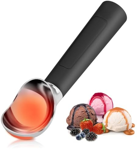 Yominerr Electric Ice Cream Scoop Ice Cream Scoop Heated Icecream Scoop Stainless Steel Black