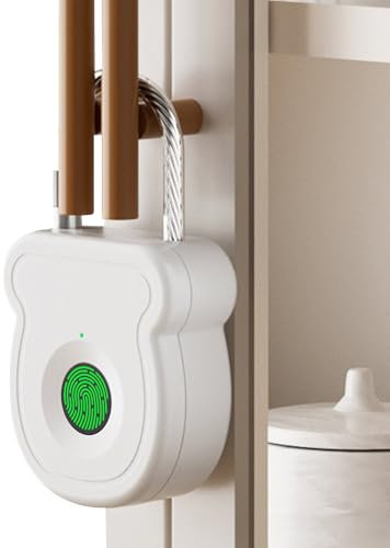 Smart Padlock - Keyless Lock for Gym Locker | Waterproof Fingerprint Rechargeable Padlock for Garage Gate Shed Travel Wardrobe Cabinet