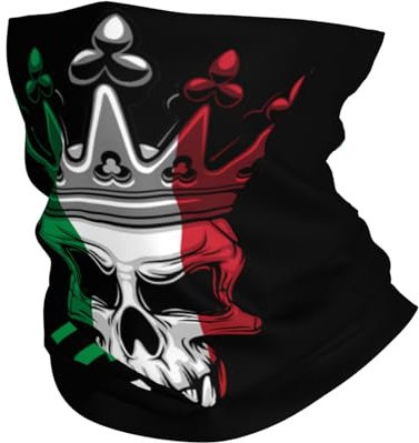 Décoration Faciale Drapeau Italien Et Crâne Chapeaux Demi-Visage UV Résistant Écharpe Demi-Visage pour Ski, Course À Pied, Yoga