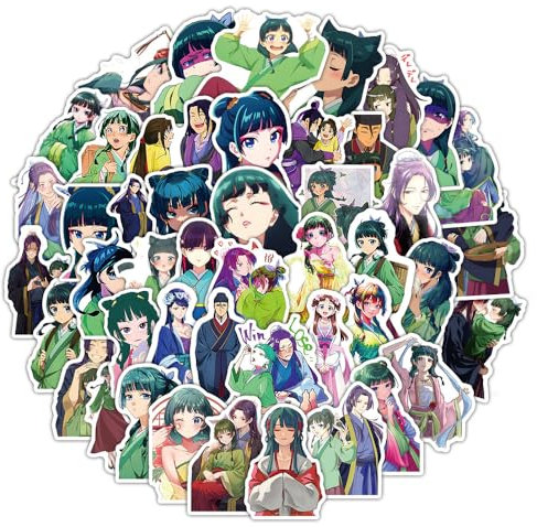 Zhongkaihua Anime Stickers Maomao and Jinshi Sticker Pack Cartoon Colorful Waterproof Decals, for Laptop Computer Phone Water Bottles Wall 60PCS