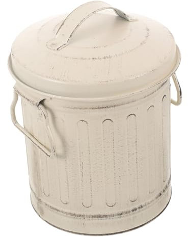 HEALLILY Secchio per cenere in metallo con coperchio, contenitore per cenere, stile vintage, leggero, design multiuso per uso domestico