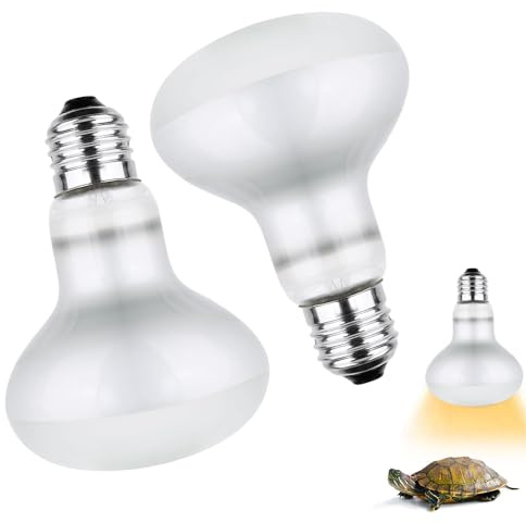 Udbrud 2 Stück Reptilien Rotlichtlampe, Infrarotlampe Wärmelampe Terrarium 100W, Rotlichtlampe Wärmelampe Tiere E27 Schildkröten für Eidechsen, Schildkröten, Schlangen, Vogelspinne