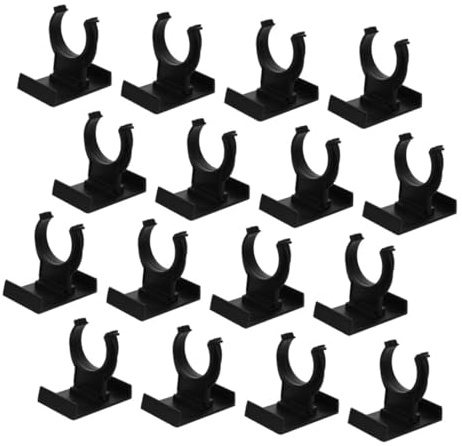 KONTONTY 16pcs Thickened Black Plastic Cabinet Toe Kick Clips with Adjustable Plinth Legs Heavy Duty Baseboard Buckle Clips for Kitchen Appliances Floor Compatible Support
