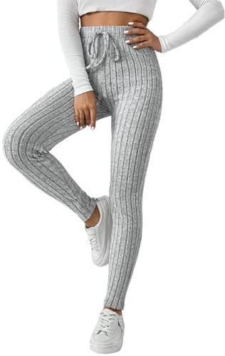 Pantalon thermique 2025 pour femme - Taille haute - Pantalon de fitness et de yoga - Legging moulant - Taille haute - Fente fendue - Legging extensible en tricot côtelé pour l'hiver et l'entraînement