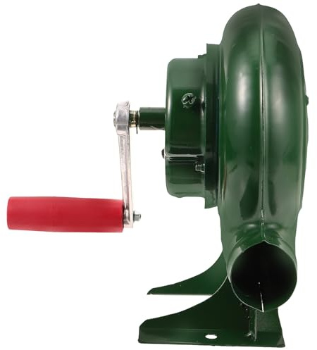 Yardwe Handkurbel Lüfter aus Eisen Tragbares Handgebäude Gebläse für Grill und Camping Praktisches Outdoor Zubehör mit 80 W Leistung für Effizientes Anfeuern und Lüften