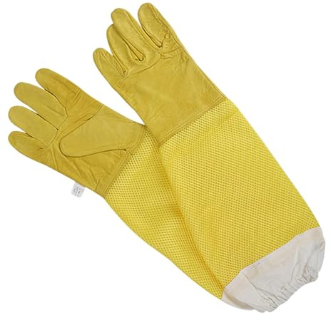 MAGICLULU Guantes de Piel de Oveja para Apicultura, Antipinchazos, Tamaño Mediano, Resistentes y Cómodos, Herramienta de Protección para Apicultores, Uso en Granjas y Colmenas, Accesorios