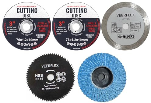 Zuuyye - 5 Pezzi Dischi da Taglio 76 mm, Dischi per Smerigliatrice Angolare per Metallo, Pietra, Legno, Plastica, Foro 10 mm