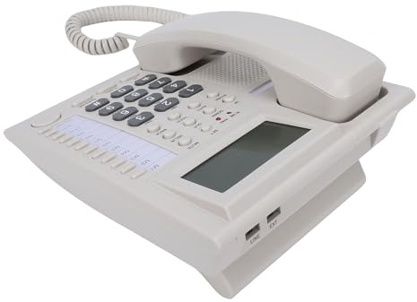 Huairdum Fast Telefon med Stora Knappar, Fast Telefon med Sladd, Samtalsblockerande Bordstelefon med 32 Grupps Svartlista, 16-siffrig LCD-skärm Nummerpresentatör, Idealisk för Hemmakontorhotell