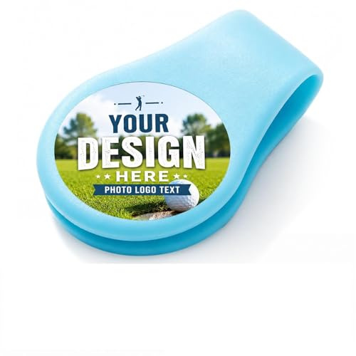 ROSEEKA Personalisierte Golfball-Marker – magnetischer Hutclip & 2,5 cm Design, personalisiert mit Foto/Logo/Text/Name