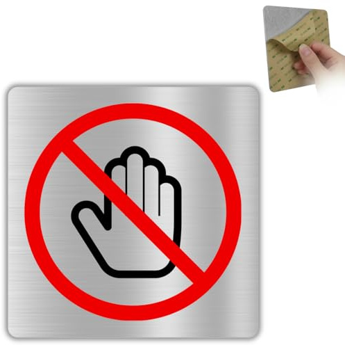 LEIASA | Señal Prohibido Pasar - 10x10 cm - Aluminio - Cartel de No Pasar - Rótulo Prohibido el Paso - Aviso de Acceso Restringido - Indicador de Zona Restringida - Grosor 0.8 mm - (Privado Mano)