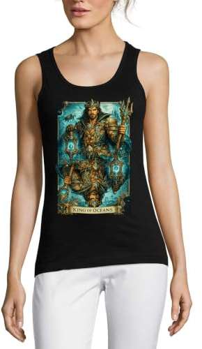 Regal Ruler of the Ocean Depths bomullslinne t-shirt svart