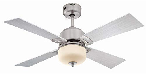 Westinghouse Lighting 7801040 Athena, Métal, Ventilateur de Plafond avec Lampe intégrée, 17 W, Antique Nickel
