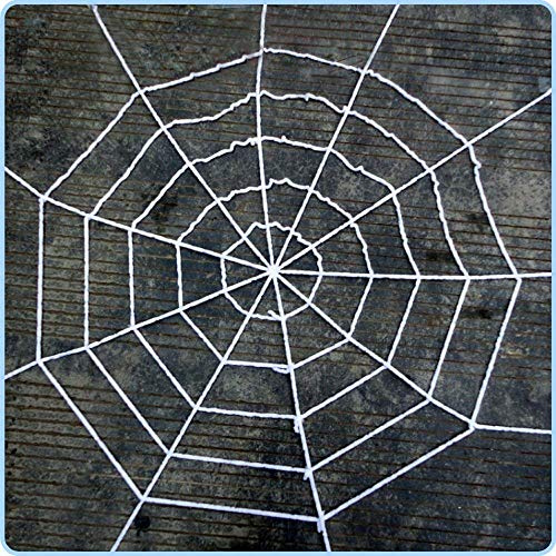 Unho 5 Feet Spider Cobweb Decoration White Spiders Web Giant 1.5M Spooky Halloween Spiderweb with a Spider Decoration