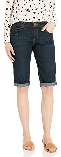 Democracy Women's ab Solution Bermuda Short, Dark Wash Pants, Indigo, 4