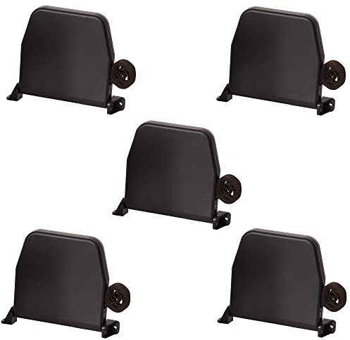 Rollwin 5x Rolladen Gurtwickler Aufputz - aus Deutschland - 155mm Lochabstand Braun Mini Rollladen Aufwickler mit 5m Gurt 14mm inklusive Rolladengurt