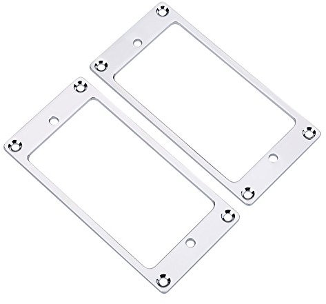 Humbucker Rahmen Metall 2 Stück Humbucker Cover E-Gitarre Pickup Rahmen Montage Ring(silber)