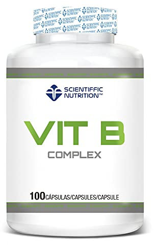 Scientiffic Nutrition - Vitamina B Complex, Complejo Vitamina B, Foirmado por B1, B2, B3, B5, B6, B7, B9 y B12, Ayuda al Funcionamiento del Sistema Nervioso - 100 Cápsulas.