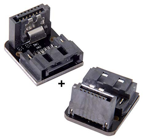 Cablecc SATA 7Pin Female to 7pin Male 90 Degree Angled Adapter Mainboard Motherboard for Desktops SSD HDD