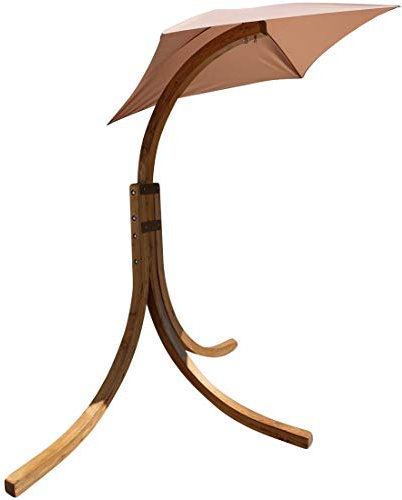 ASS Design Hängesesselgestell NAVASSA aus Holz Lärche sehr stabil mit oder ohne Dach, Größe:mit Dach braun