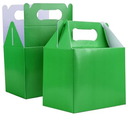 30Pcs Green Party Food Lunch Boxes Takeaway Containers 14x12x10 cm - Meal Treat, Candy, Cookie, Toys, Cake Packing for Kids Birthday, Wedding, Catering Events, Picnics Party Bags