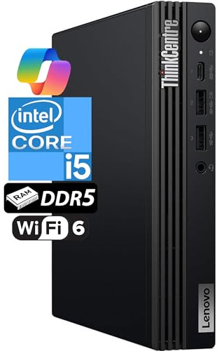 Lenovo ThinkCentre Tiny M70q Gen 5 Intel 10-Core i5-14400T (Beat i7-13700T), 32GB DDR5 RAM, 1TB NVMe, WiFi 6, Bluetooth, RJ-45, DP Port, HDMI, W11P, Business Desktop, 3 Yr Wty