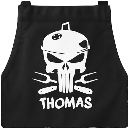 MoonWorks® Grill-Schürze mit Spruch Grillseargent Born to Grill-Geschenke Männer Skelett